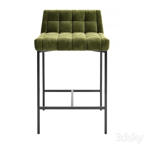 CB2 Gabe Pesto Tufted Low Back Counter Stool