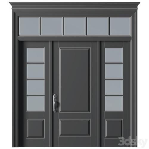 Entrance modern classic street doors. Entrance to the house.Front Iron Doors. Outdoor Entrance classic door.Art Deco External Doors. Exterior Door.Street Doors.Double Exterior Door