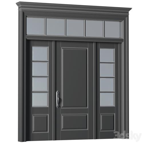 Entrance modern classic street doors. Entrance to the house.Front Iron Doors. Outdoor Entrance classic door.Art Deco External Doors. Exterior Door.Street Doors.Double Exterior Door