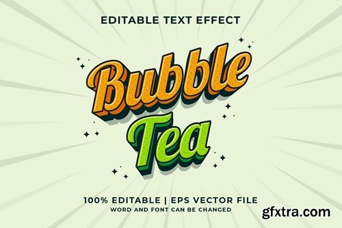 Bubble Tea Vector Editable Text Effect PPQ4PAL