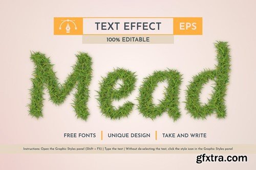 Field Grass Editable Text Effect, Graphic Style PWJSEUJ
