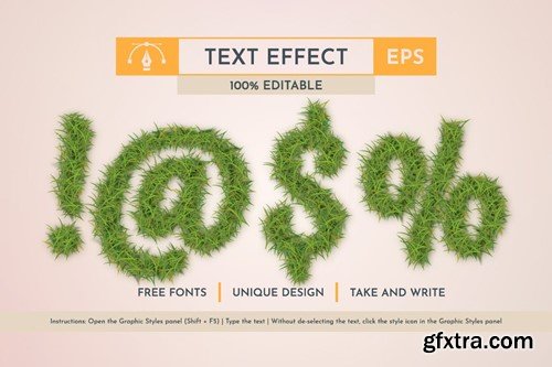 Field Grass Editable Text Effect, Graphic Style PWJSEUJ