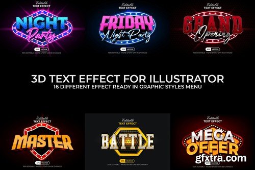 3D Text Effect Modern Styles NSELY45