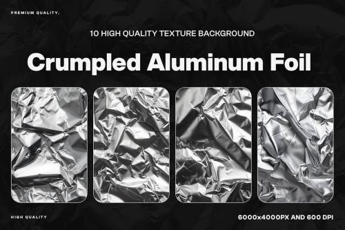 10 Crumpled Aluminum Foil Texture