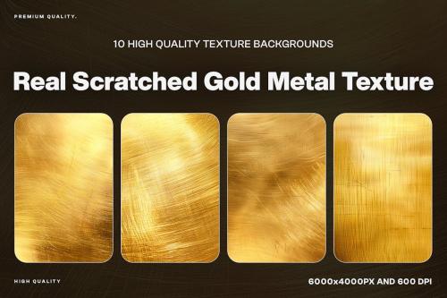 10 Scratched Gold Metal Texture