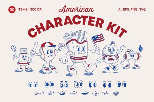 Retro American Character Kit