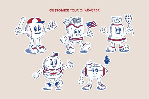 Retro American Character Kit