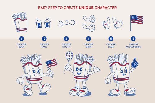 Retro American Character Kit