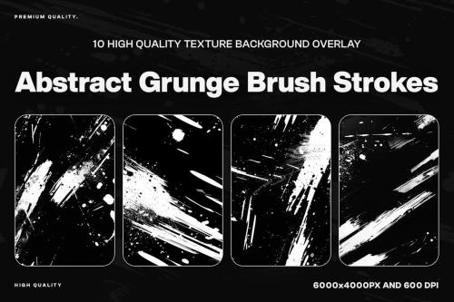 10 Abstract Grunge Brush Strokes Textures