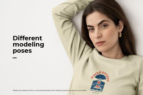 16 Woman long sleeve t-shirt mockups