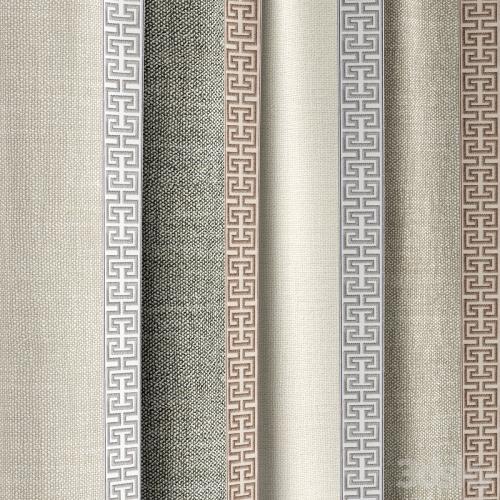 Curtains 136 | Kvadrat - Artic | SAMUEL & SONS - ATHINA EMBROIDERED BORDER