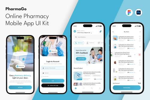 Pharmacy Drugstore Health Care Mobile App UI Kit