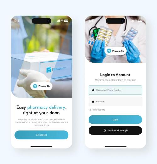 Pharmacy Drugstore Health Care Mobile App UI Kit