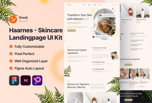 Haarnes - Skincare Landing Page UI Kit