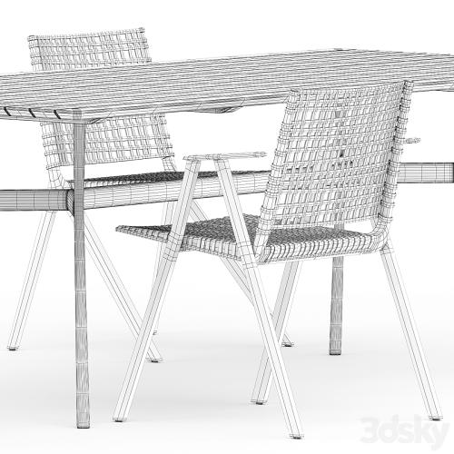 branch armchair and chair and branch table set3 by tribu