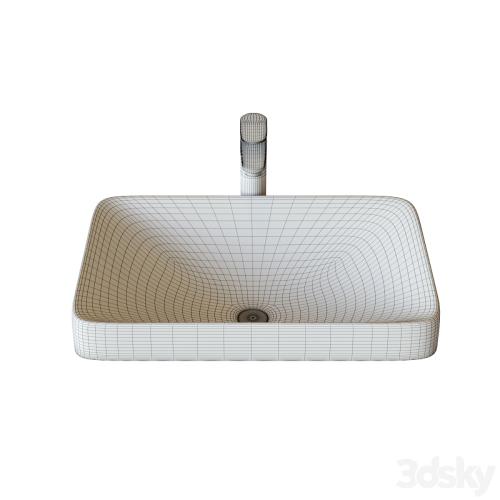 Washbasin Roca Inspira WB Square 37x55 cm, surface mounted 327534000