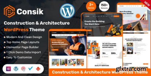 Themeforest - Consik - Construction &amp; Architecture WordPress Theme 52399843 v1.0.1 - Nulled