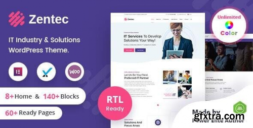 Themeforest - Zentec - IT Solutions Company WordPress Theme + RTL 27169068 v2.2 - Nulled