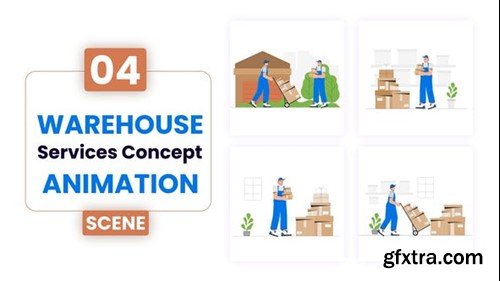 Videohive Warehouse Services concept Illustration Animation 53036049