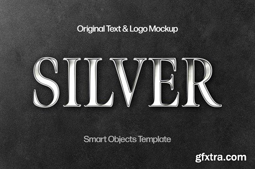 Silver Chrome Text & Logo Mockup 5S79VQA