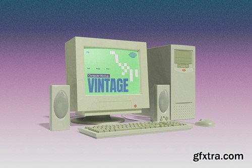 Vintage Computer Mockup 42NB2GT