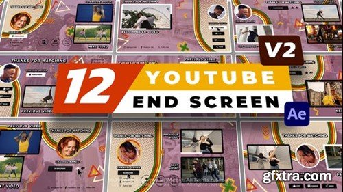 Videohive 12 YouTube End Screen V2 53035093