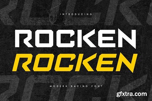 Rocken - Futuristic Racing Sport Font (2 Styles) K5NRXUR