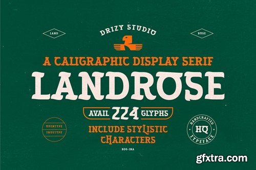 Landrose – Caligraphic Display Serif Font V5GUUJY