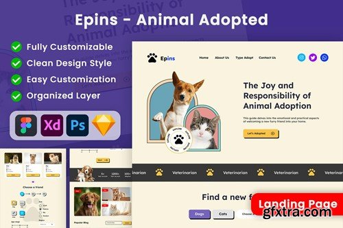 Epins - Animal Adopted Landing Page SPBTYPR