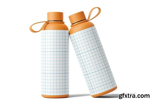 Portable Flask Water Bottle Mockup Vol.2 2MY92J3