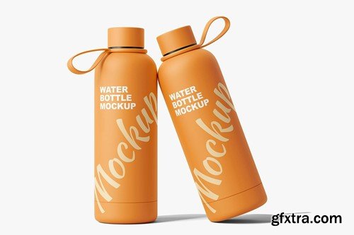 Portable Flask Water Bottle Mockup Vol.2 2MY92J3