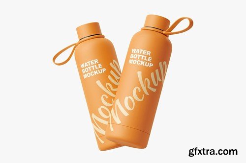 Portable Flask Water Bottle Mockup Vol.2 2MY92J3