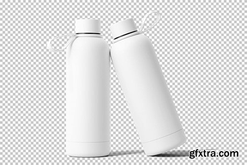 Portable Flask Water Bottle Mockup Vol.2 2MY92J3