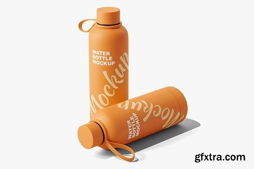 Portable Flask Water Bottle Mockup Vol.2 2MY92J3