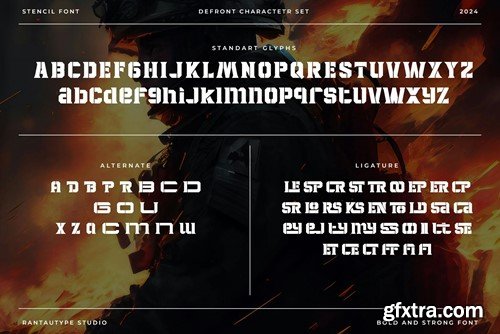 Defront Stencil Font HWF4439