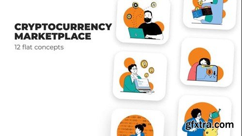 Videohive Cryptocurrency Marketplace - Flat Concepts 53051391