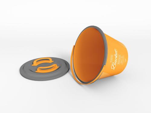 Plastic Bucket Branding Mockup Set