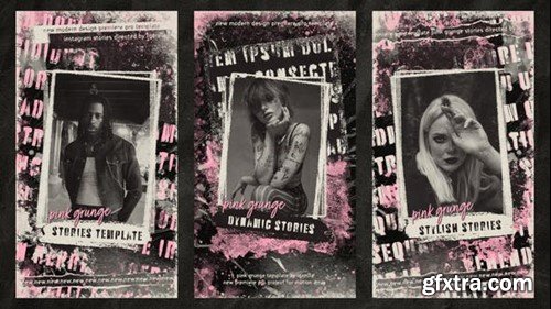 Videohive Pink Grunge Stories 53072323