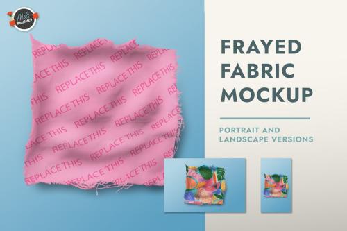 Frayed Fabric PSD Mockup