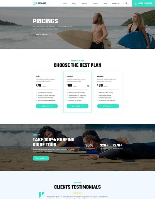 Seaquest | Water Sports PSD Template