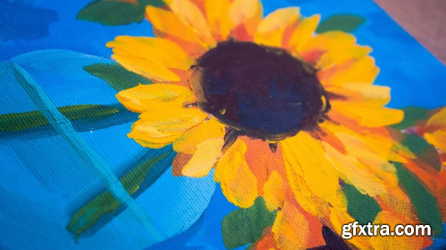 Fun Modern Easy Still life SunFlowers Acrylic painting Vibrant colors