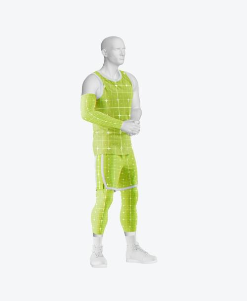 Set Basketball Player Kit with Mannequin Mockup