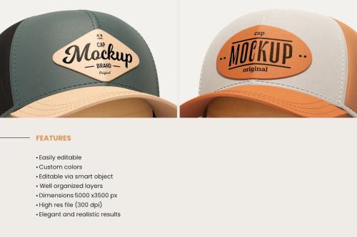 Two Trucker Caps Mockup