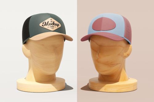 Two Trucker Caps Mockup