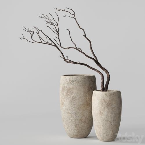 Artisan Rustic Vases with dry Branches