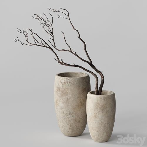 Artisan Rustic Vases with dry Branches