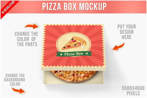 Pizza Box Mockup - Top View