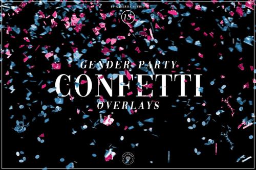 Gender Party Confetti Overlays