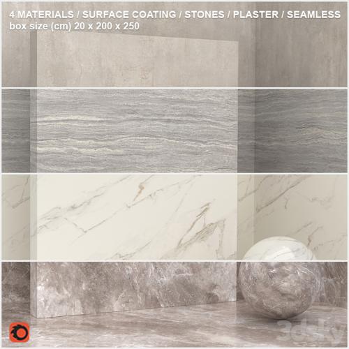 4 materials (seamless) - stone, plaster - set 7