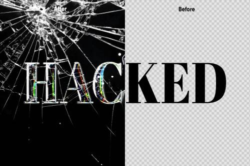 Hacked Screen Crack Broken Glass Text Effect